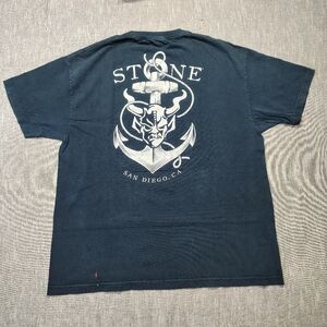 Stone Brewing San Diego California T-Shirt‎ XL Black Devil Anchor Logo Cotton